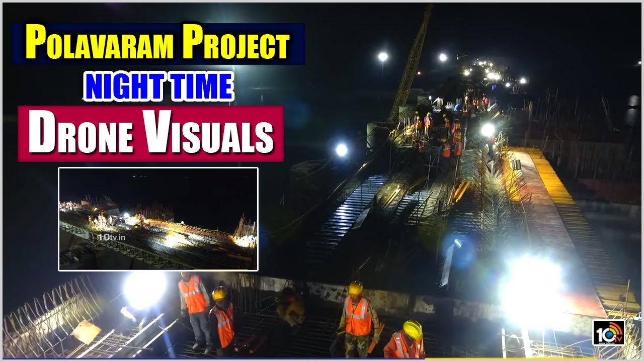 AP Polavaram Project Night Time Drone Visuals