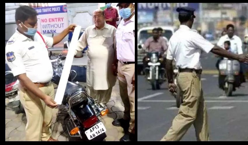 Hyderabad Traffic Police : ఒకే తప్పు..రిపీట్, 141 పెండింగ్ చలాన్లు | hyderabad man caught with 141 pending challans