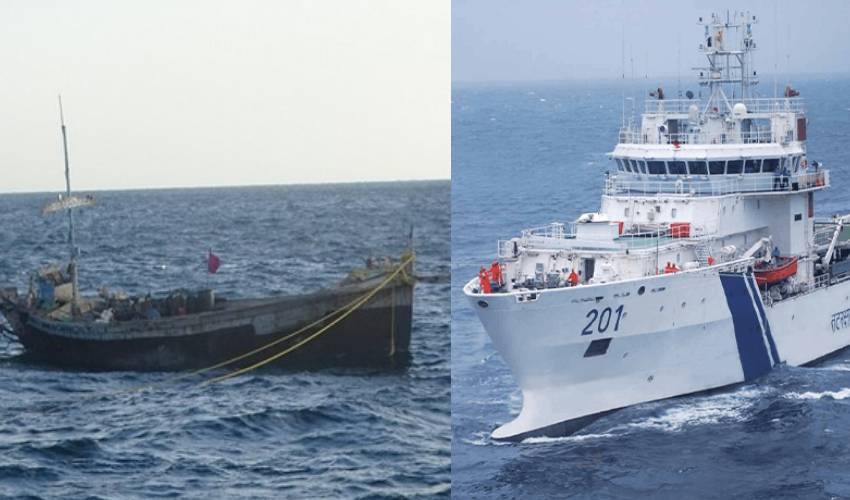 Indian Coast Guard : పది మందితో భారత జలాల్లోకి ప్రవేశించిన పాక్ పడవ.. పట్టుకున్న అధికారులు