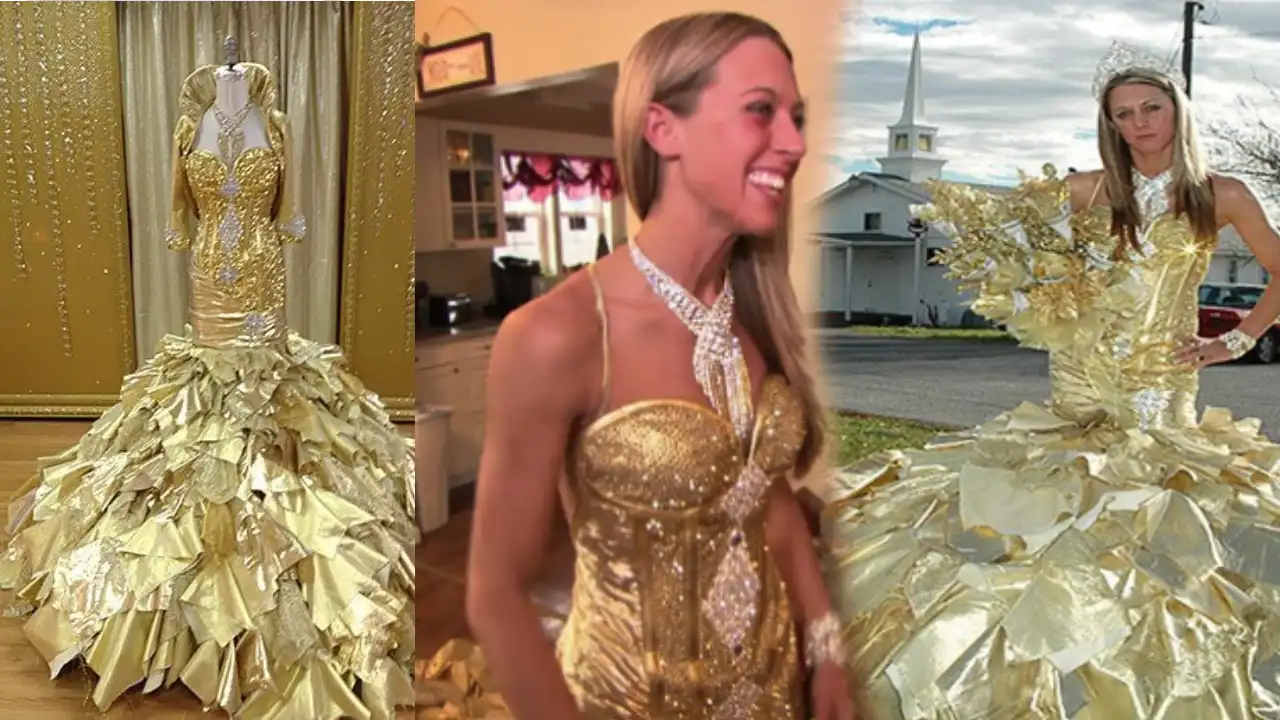 24 Carat Gold Bride Dress : బంగారంతో పెళ్లి గౌను తయారు చేయించుకున్న యువతి