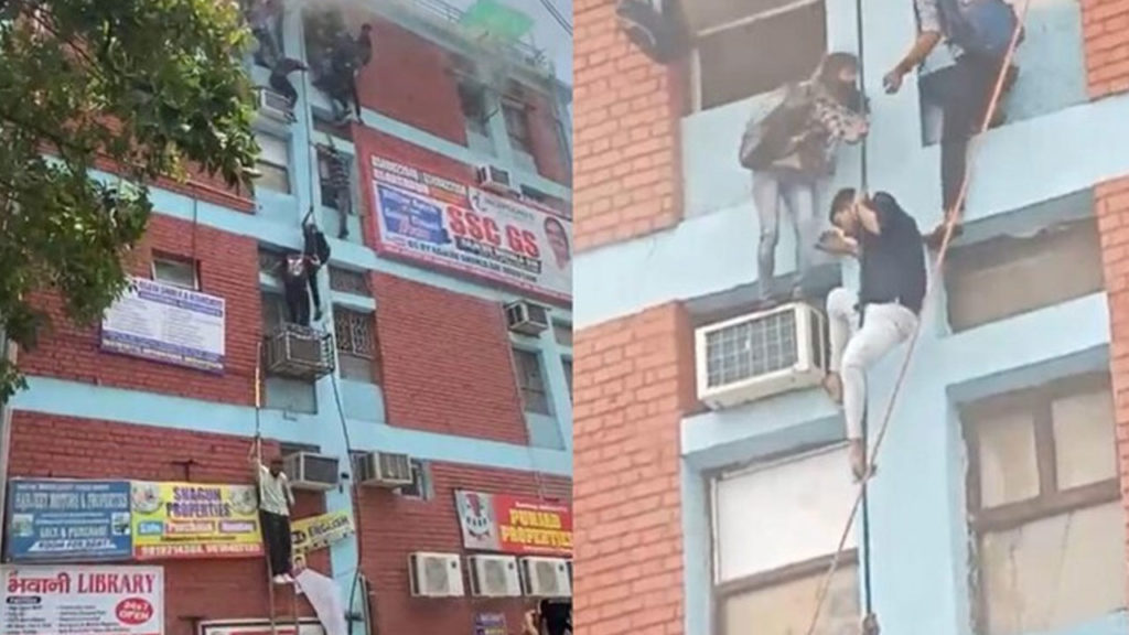 Fire broke out at Delhi coaching centre then students jumping out of windows
