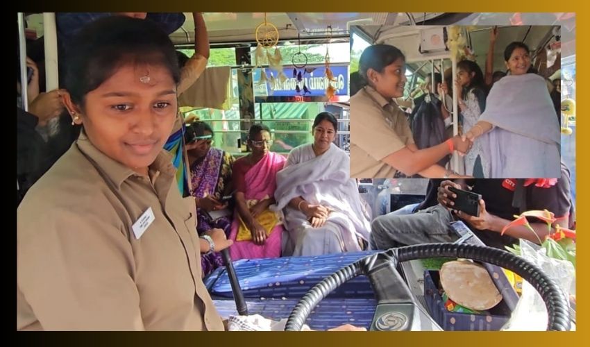first bus Women driver sharmila..MP Kanimozhi
