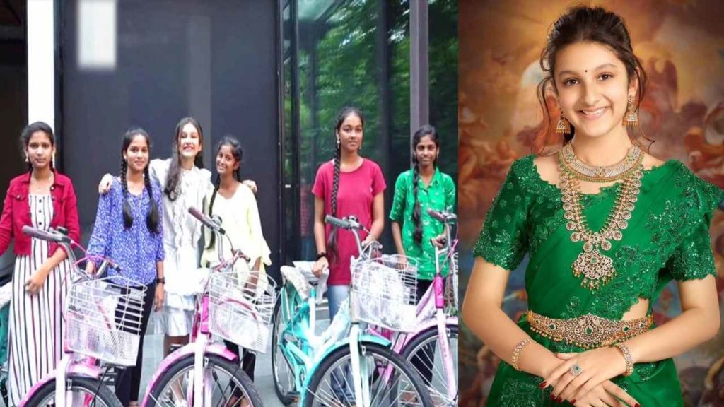 Mahesh Babu daughter Sitara Ghattamaneni distribute cycles to poor girls