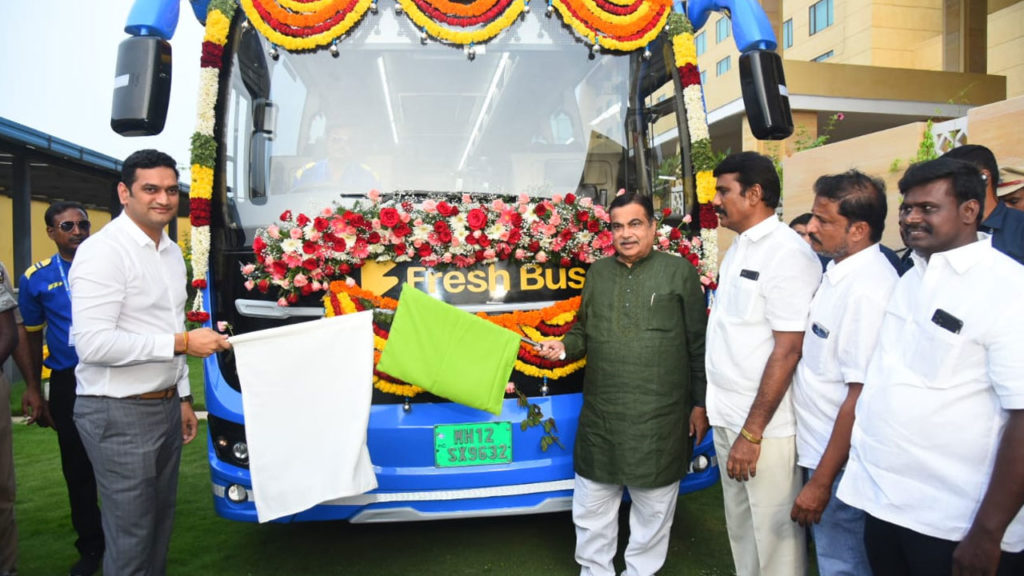 Union Minister Nitin Gadkari Flagged Off Fresh Bus EV Bus Fleet in Tirupati
