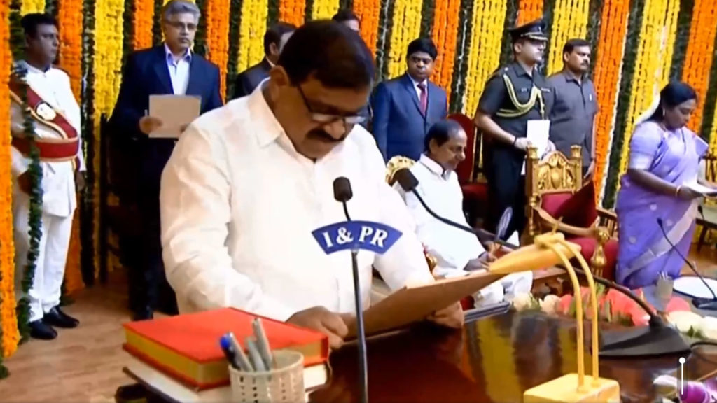 BRS MLC Patnam Mahender Reddy sworn in as Minister and kcr came to rajbhavan after long time amid clash with governor