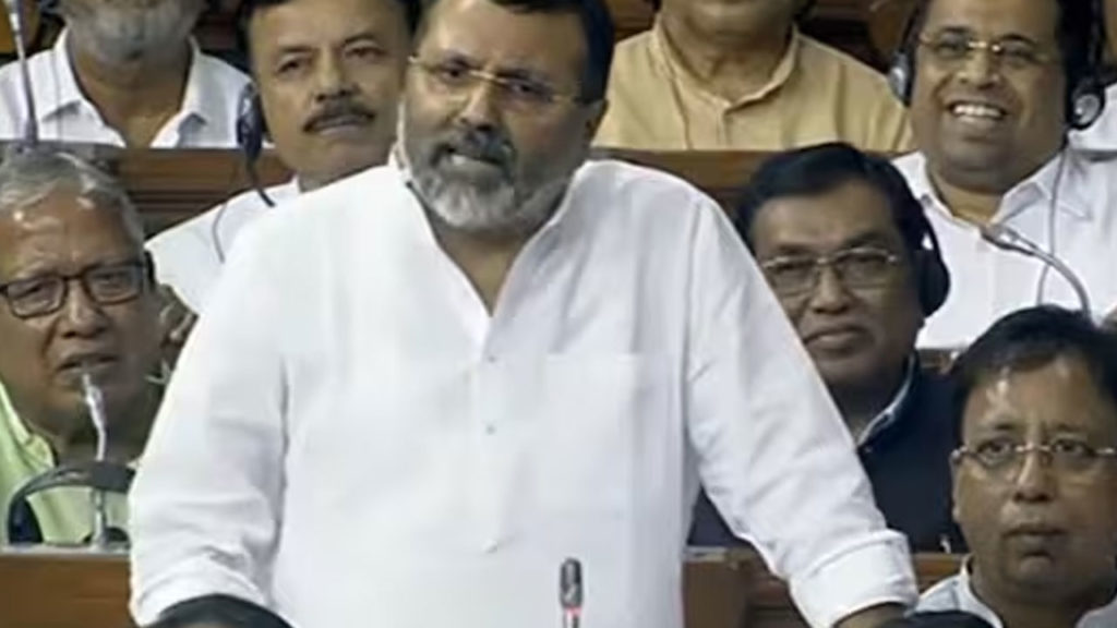 rahul gandhi never say sorry because pm modi belongs to obc says nishikant dubey in parliament