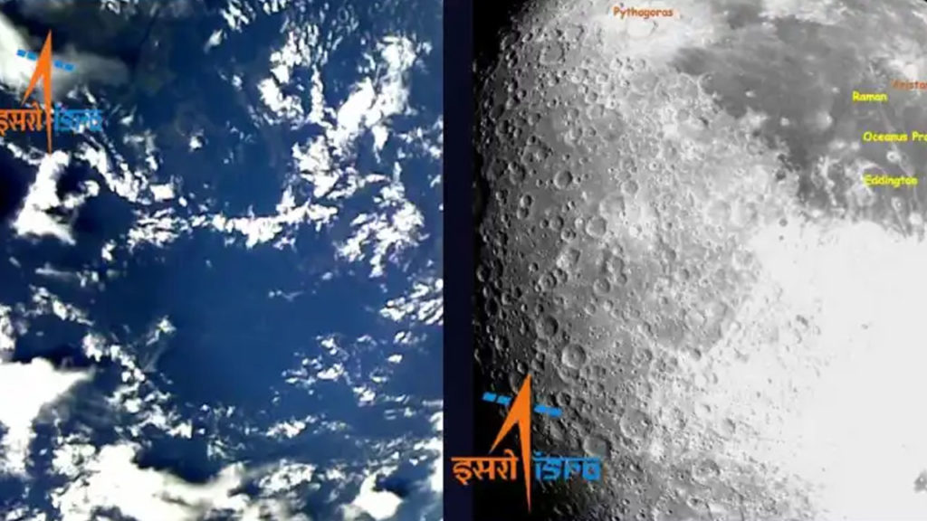 ISRO shares glimpses of Earth and Moon as captured by the Chandrayaan