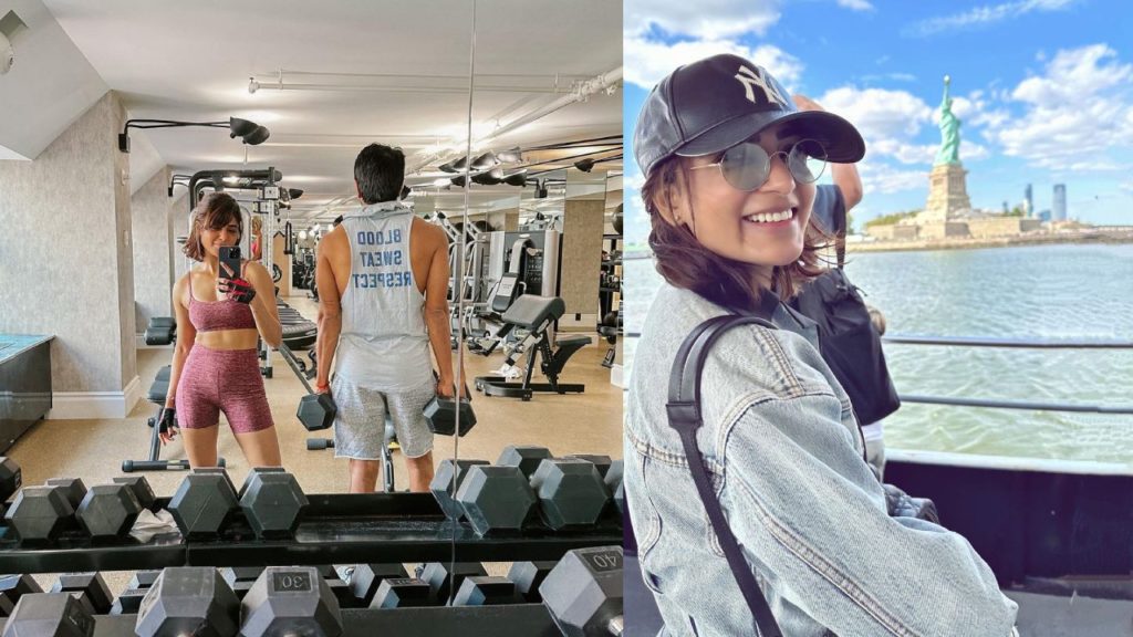 Samantha landed in America enjoying at New York and doing workouts