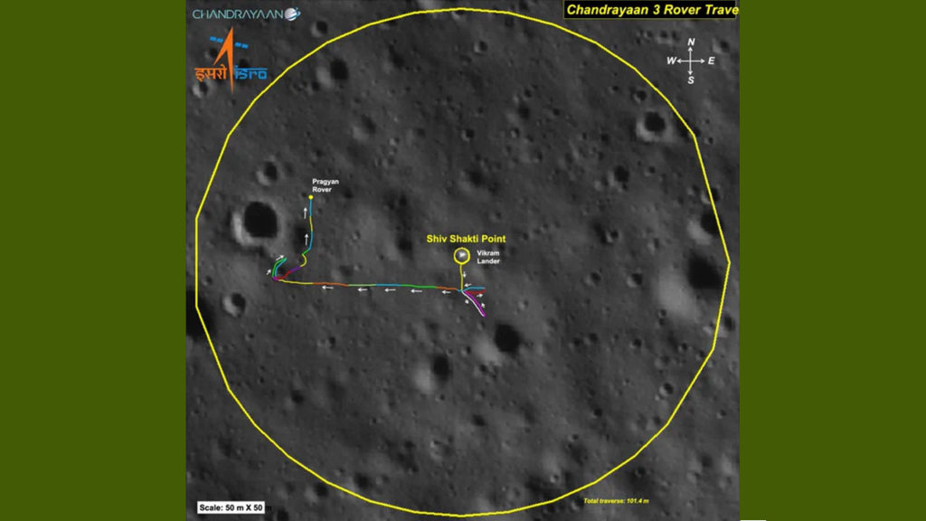 Pragan Rover has traversed over hundred meters and continuing on the moon it is great milestone of chandrayaa3