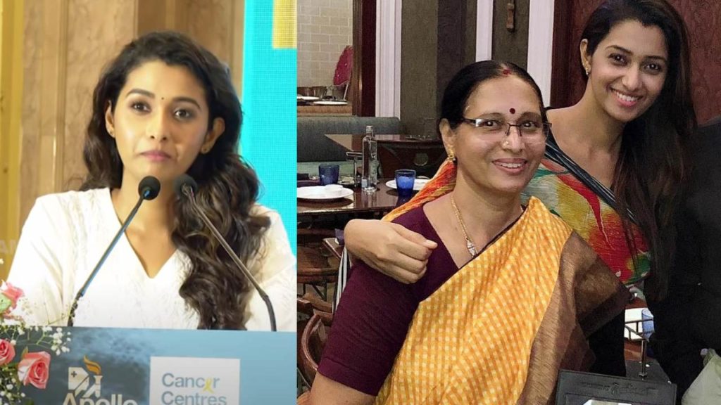 Priya Bhavani Shankar cries on stage in a Cancer Awareness Event