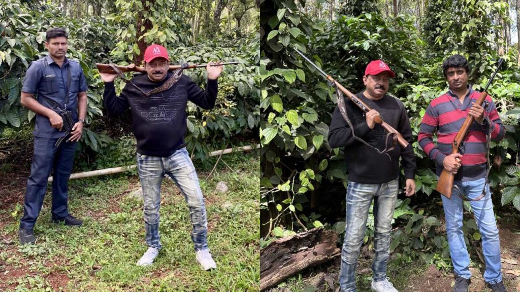 Ram Gopal Varma posting photos and videos with Guns from Nallamala Forest