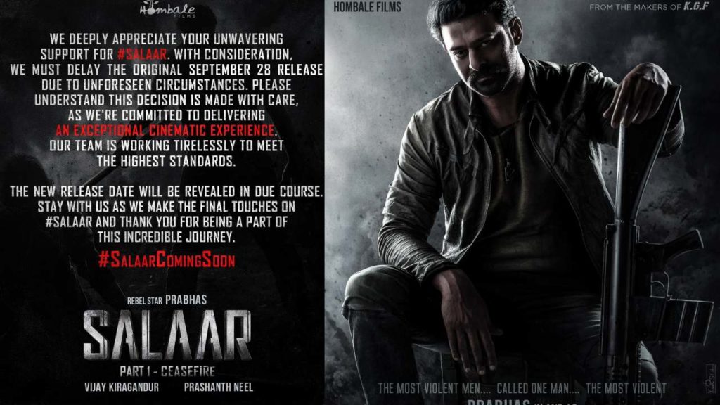 Salaar Movie unit gives clarity on Prabhas Salaar Postpone