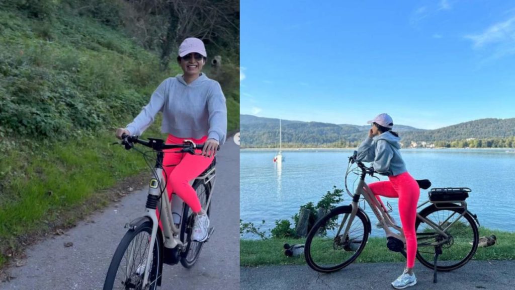 Samantha Enjoying in Austria posted her Cycling Videos Photos