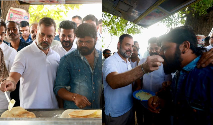 Rahul Gandhi cooking dosa