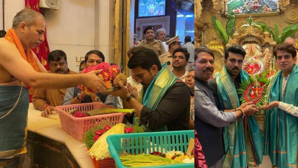 Ram Charan in Ayyappa Mala visiting Famous Siddhi Vinayaka Temple in Mumbai