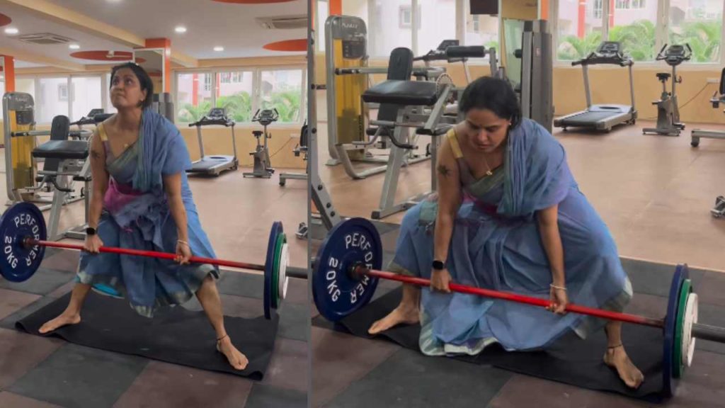 Pragathi Shared a Gym Video in Saree Video Goes Viral
