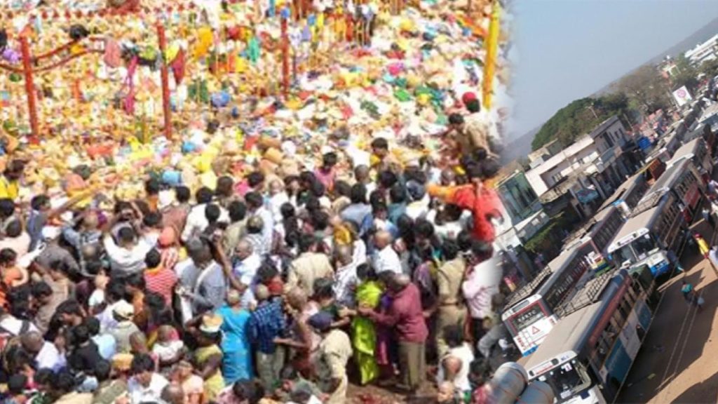 12 km long traffic jam greets Medaram pilgrims Over Devotees rush