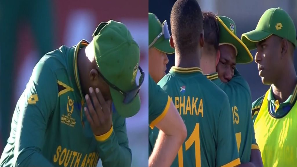 South Africa cricketers in tears after losing U19 World Cup semis