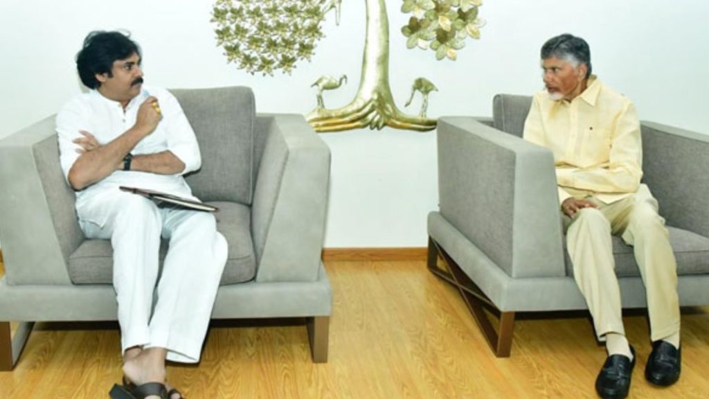 TDP chief Chandrababu Naidu And Pawan Kalyan discussion on Party Seats and alliance
