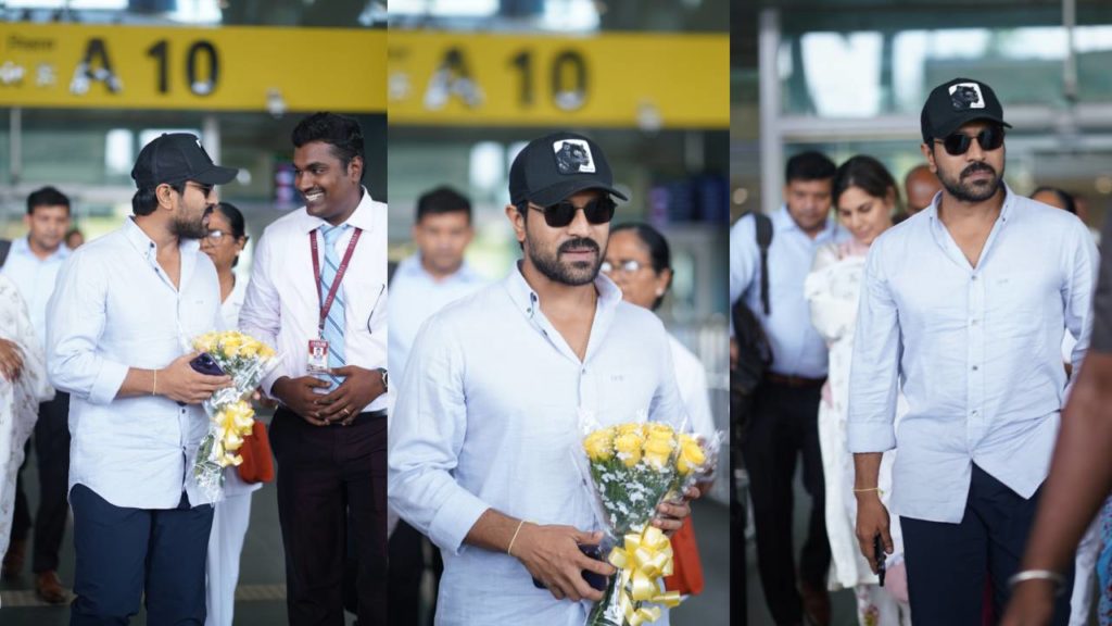 Ram Charan entry in Chennai with Upasana and Klin Kaara for Receiving Doctorate