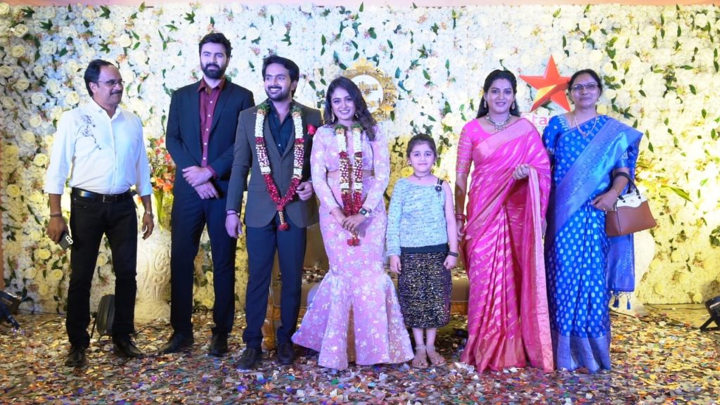 Intinti Ramayanam Serial actors Srikar and Pallavi pre wedding reception
