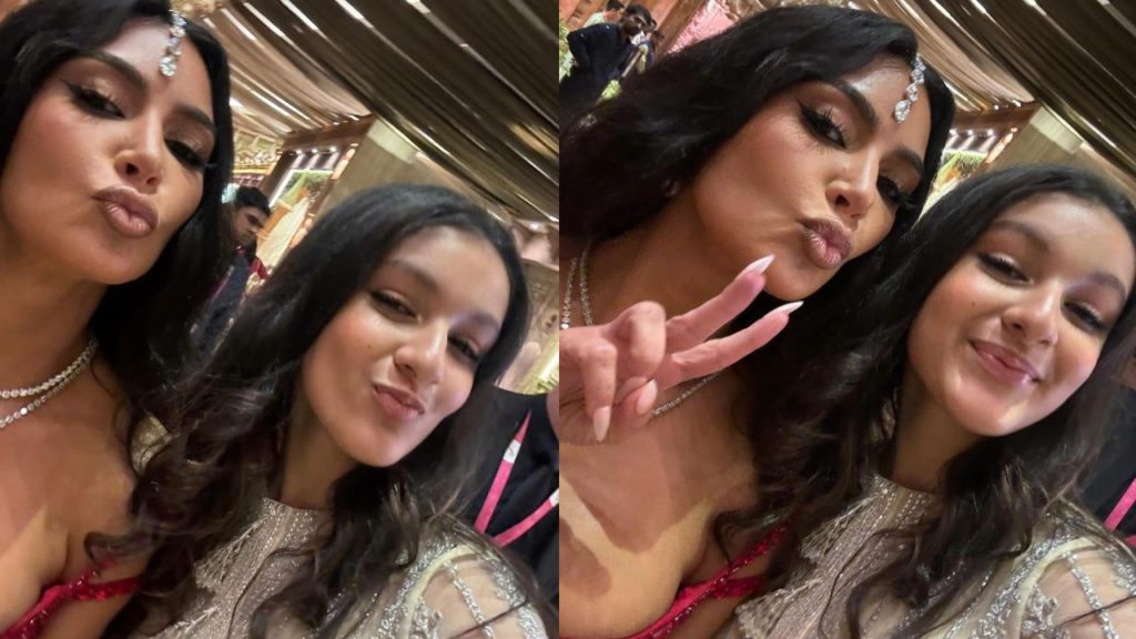 Mahesh Babu daughter Sitara pouts in selfie with Kim Kardashian from Anant Ambani wedding