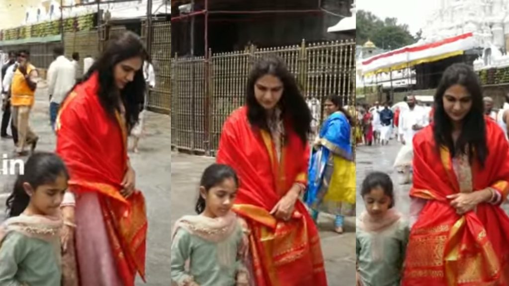 Allu Arjun Wife Allu Sneha and Daughter Allu Arha Visuals From Tirumala Goes Viral